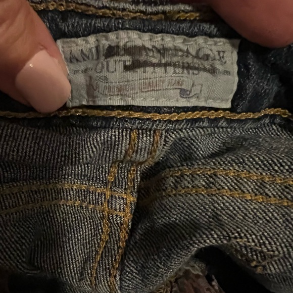 American Eagle Jeans Womens 4 Blue - Capri Low Rise - Med/Dark Wash - Picture 4 of 8